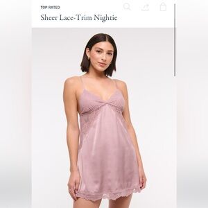 Sheer Lace Trim Nightie